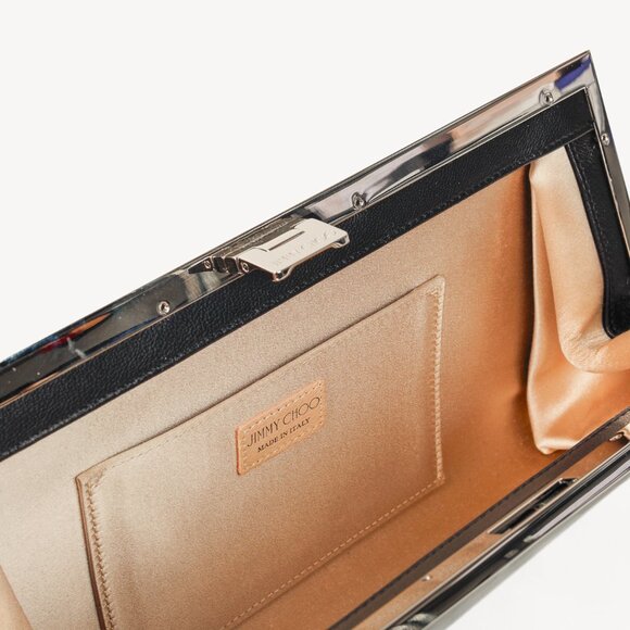 Jimmy Choo Camille Camoleo Print Steel Mix Mirror Leather Clutch - Picture 8 of 10